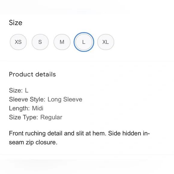 Zara crepe midi dress. Size large. - Picture 4 of 4